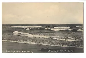 Vintage Postkarte Atlantic City NJ Ein einsames Stück Surf Grüße Rotograph Co. - Bild 1 von 4
