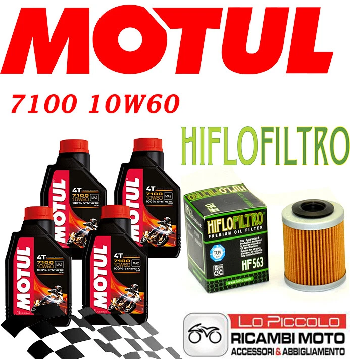 APRILIA SXV 550 2005 2014 KIT TAGLIANDO 4 LT MOTUL 7100 10W60 + FILTRO OLIO