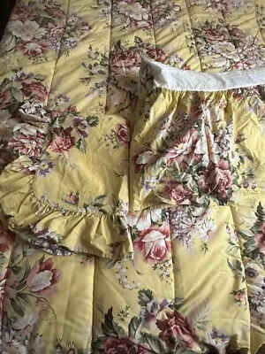 Ralph Lauren  Sophie Brooke Yellow Floral Twin Comforter Set Bed Skirt Sham - Image 1 of 4