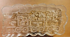 Vintage Gorham South Pole Express Clear Frosted Glass Serving Cake Tray 13 x 7'' - Picture 1 of 3