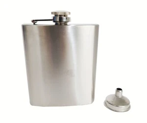 Frasco de bolsillo de alcohol de 7 oz con embudo portátil frasco de whisky acero inoxidable 190 ml - Imagen 1 de 4