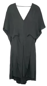 Vestido con volantes en capas MAX AZRIA RUNWAY COLLECTION 100% gris seda talla XXS - Imagen 1 de 8