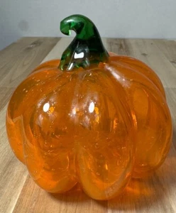 Zucca in vetro soffiato a mano stile Murano vintage - trasparente - autunno Halloween - Foto 1 di 4