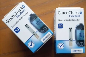 2 x 50 St. (insges. 100 Stk.) GlucoCheck Excellent Blutzucker-Teststreifen neu* - Bild 1 von 5