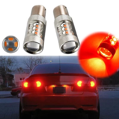 Rojo LED 1157 2357 BAY15d Lente Proyector Repuesto Bombillas Freno Lámparas 80W Foto 1 de 4