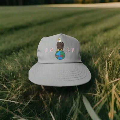 Vintage trucker snapback Case Tractor Hat Farm Machinery Eagle Logo USA  - Image 1 of 4