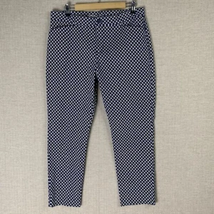 Pantalones Gap Khakis para mujer 10 azulejos azules ajustados ciudad geométricos tobillo elásticos tiro medio - Imagen 1 de 10