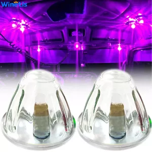 Pack of 2 Clear Glass Lens Watermelon 1 Wire 1156 Pink Marker Turn Signal Lights - Picture 1 of 11