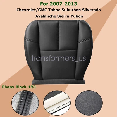 Cubierta de asiento de cuero negra para GMC Yukon XL 1500 XL 2500 2007-2014 parte inferior del conductor Foto 1 de 4