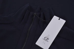 C.P. (CP) Company NWT 1/2 Zip Merino Wool Sweater Size M 50 in Solid Navy Blue - Picture 1 of 8