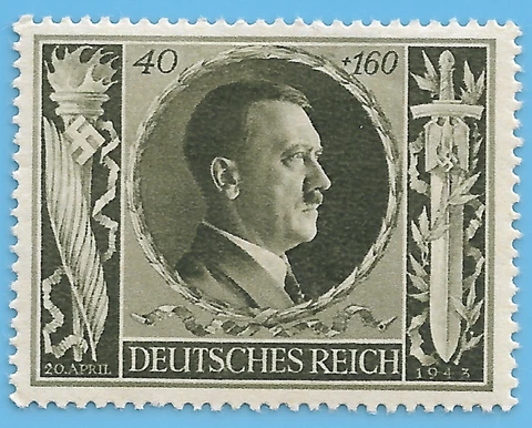 Germany WW2 German 1943 Swastika Adolf Hitler 40+160 Stamp WW2 Era  Mi# 849 Cover