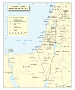 Southeast Mediterranean Political Administrative Sea Region Map Poster Print XL - Picture 1 of 1