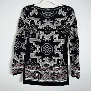 Suéter de algodón azteca del suroeste de Lauren Ralph Lauren para mujer - longitud túnica - pequeño - Imagen 1 de 10