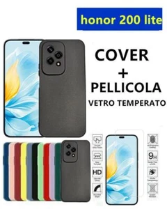 CUSTODIA BACK COVER CASE  COLOR per HONOR 200 LITE + PELLICOLA VETRO TEMPERATO - Zdjęcie 1 z 6