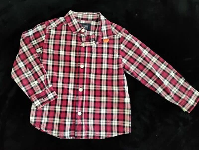 Camisa de manga larga a cuadros roja infantil The Children's Place - talla 24 m Foto 1 de 4