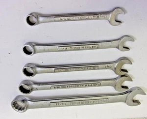 7 Vintage USA Craftsman Wrenches SAE Box End 11/16 9/16 1/2 7/16 3/8 - Picture 1 of 10