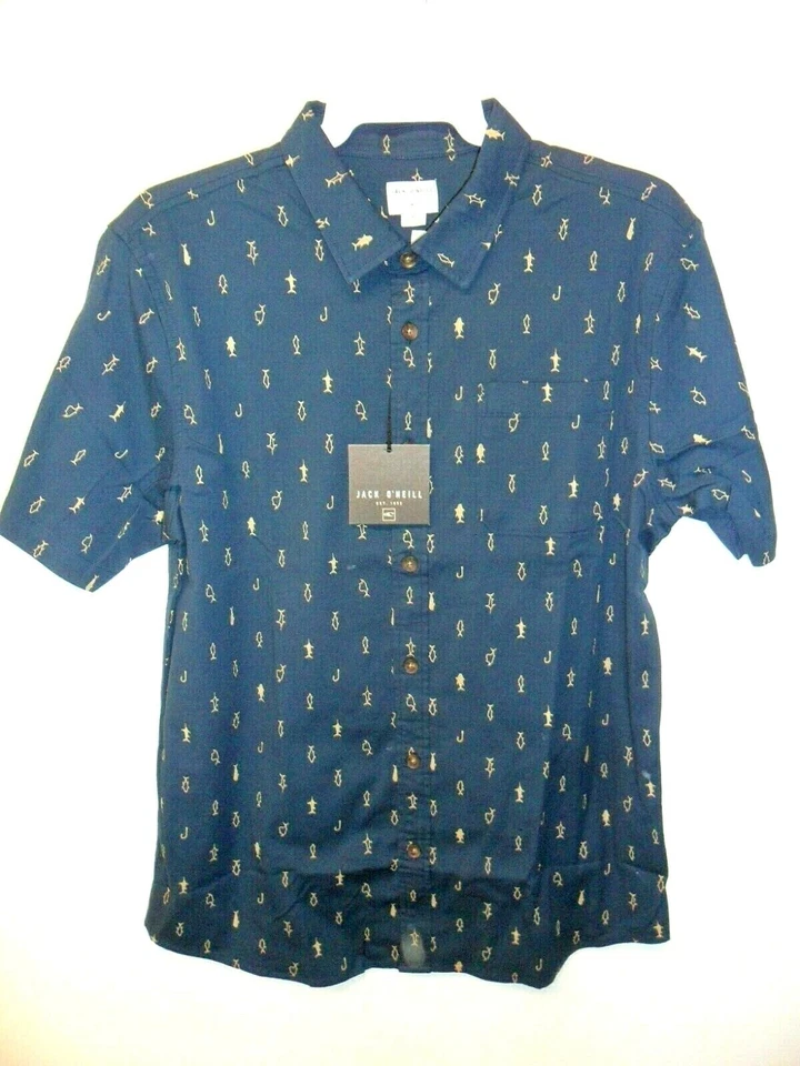 Camisa O'Neill Para Hombre S/S Abotonada TURNBRIDGE - NVY - Grande - Nueva Con Etiquetas  Foto 1 de 1
