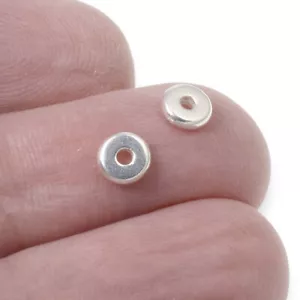 25 Bright Silver 5mm Disk Spacers - Contemporary Heishi - TierraCast Design - Bild 1 von 8