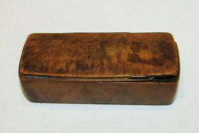 TABATIERE ANCIENNE BOIS LOUPE D'AMBOINE 19ème boite à priser - Photo 1/4