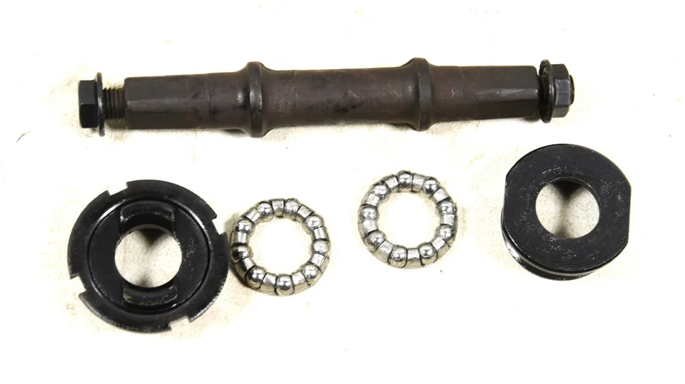 3P BOTTOM BRACKET AXLE SET COMPLETE WITH CUPS & BEARING SET THREADED NEW - Image 1 of 1