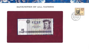 Banknotes of All Nations GDR East Germany 1975 5 Mark UNC P 27a IH003864 Low - Picture 1 of 3