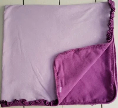 Manta de algodón limpia para bebé niña 2 capas con volantes morados lavanda Disney Foto 1 de 4