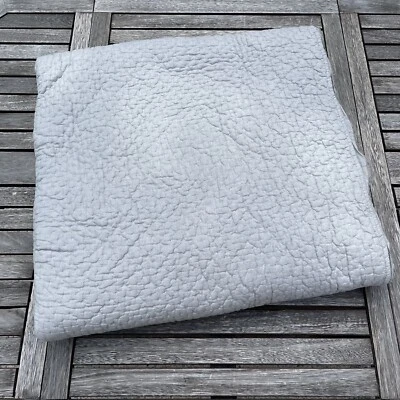 Pottery Barn Melange Handcrafted Cotton Quilt Eucalyptus Full/Queen Pre-owned - Image 1 of 4