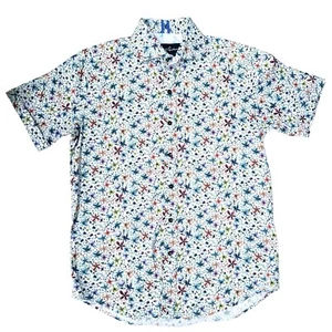 Robert Graham Shirt Men Size Small Landon Short Sleeve Button Down Tailored Fit - Picture 1 of 2