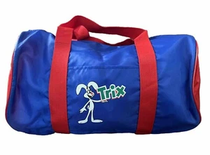 Trix Cereal Duffel Bag General Mills Rabbit Blue Red Promotional Cylinder Shape - Picture 1 of 8