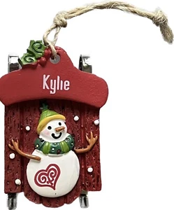 Super Cute Sleigh, Sled, Toboggan Personalized w/Kylie Metal Runners Twine Rope - Picture 1 of 2