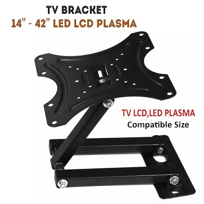 Full Motion TV Wall Mount Bracket Swivel Tilt 14 18 26 32 40 42 Inch LED LCD UK - Image 1 of 4