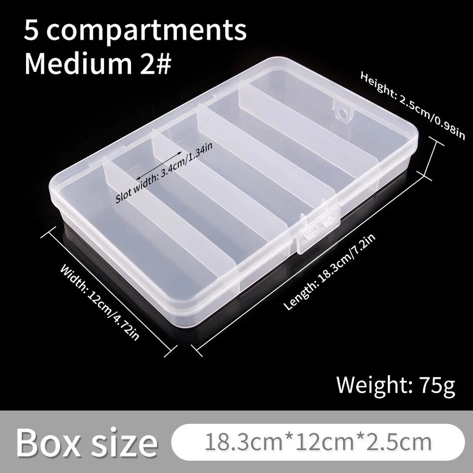 5 отсек снасти коробка пластиковый рыболовная приманка устроитель чехол 18,3 * 12 * 2,5 см 75g - Изображение 1 из 4