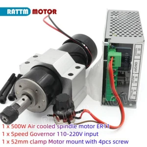 Motor de husillo ER11 mandril CNC 500W con abrazaderas de 52 mm y control de velocidad de fuente de alimentación - Imagen 1 de 11