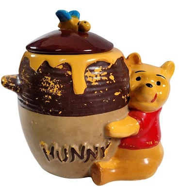 Tarro de galletas vintage Winnie the Pooh HUNNY Pot 907 remate de abeja melífera Foto 1 de 4