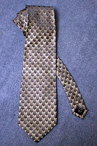 Herren Krawatte: Bergamo New York. Grau, Geometrisch. Reine Seide. 58 zoll - Bild 1 von 4