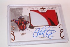 CHRIS OKEY 2016 LEAF TRINITY AUTOGRAPH PATCH REDS ON CARD AUTO CLEMSON CATCHER