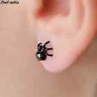 [floresc-4329] Creative Fashion Black Tiny Stud Spider Lovely Cuff Earrings Cut