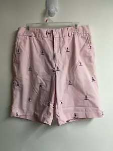 J. McLaughlin pantaloncino uomo ricamato stampa faro rosa 34 USA - Foto 1 di 7