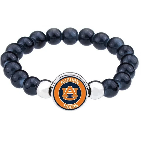 Auburn Tigers Womens Mens Black Bead Chain Bracelet Gift D1 Cover