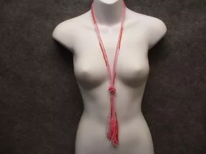 Collar Lariat con borlas hecho a mano Filipinas cuentas de vidrio playa joyería informal - Imagen 1 de 17