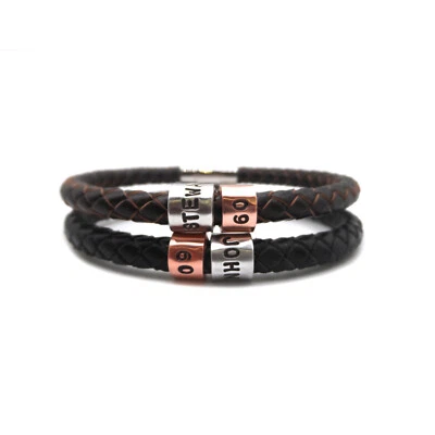 Presente de aniversário de 60 anos - Pulseira de couro personalizada - Filho irmão pai marido homens - Imagem 1 de 4