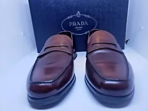 Prada Brown Penny Loafers Men's 9 1/2 (10.5US) - Picture 1 of 10