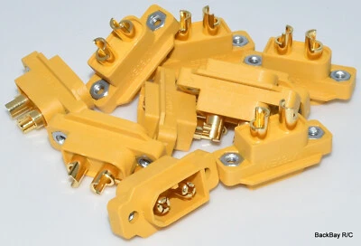 (10) AMASS Yellow Male XT60E-M - Panel Mount Connector - Drone with XT60 - Image 1 of 3