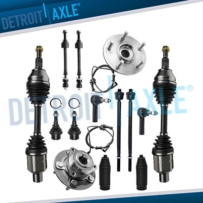 Kit de suspensão cubos de rolamento de roda eixos CV dianteiros 4WD para 2013 - 2018 Ram 1500 - Imagem 1 de 4