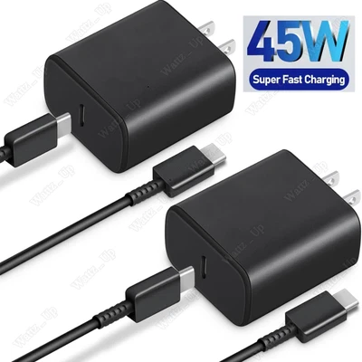 Cable adaptador de corriente cargador rápido USB-C de 45 W tipo C PD para Samsung Android Foto 1 de 4