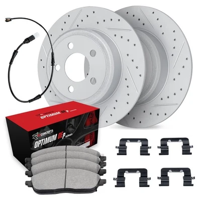 For Mercedes-Benz 190E 90-93 Drilled & Slotted Rear Brake Kit w Optimum Pads Foto 1 de 2