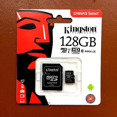 Kingston Micro SD Card 32GB 64GB 128GB 256 Class 10 SDXC Phone Memory & Adapter - Image 1 of 4