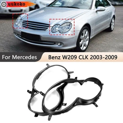 Pair Car Headlight Gaskets Black Cover For Mercedes Benz W209 CLK 2003-2009 - Image 1 of 4