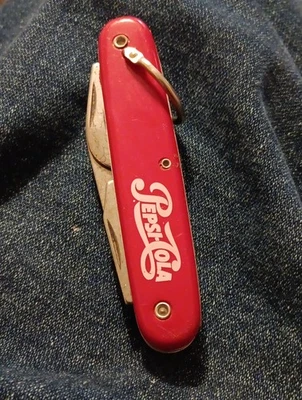 Navaja de Bolsillo Vintage Pepsi-Cola Script Logo Hecha en EE. UU. Foto 1 de 4