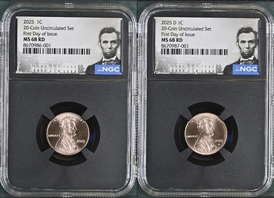 2025 P  D 1C Penny Abraham Lincoln Shield Cent NGC MS68 RD Red FIRST DAY Issue % - Image 1 of 4